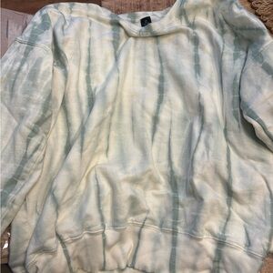 Tie-Dye Crewneck Sweatshirt - Light Green/White